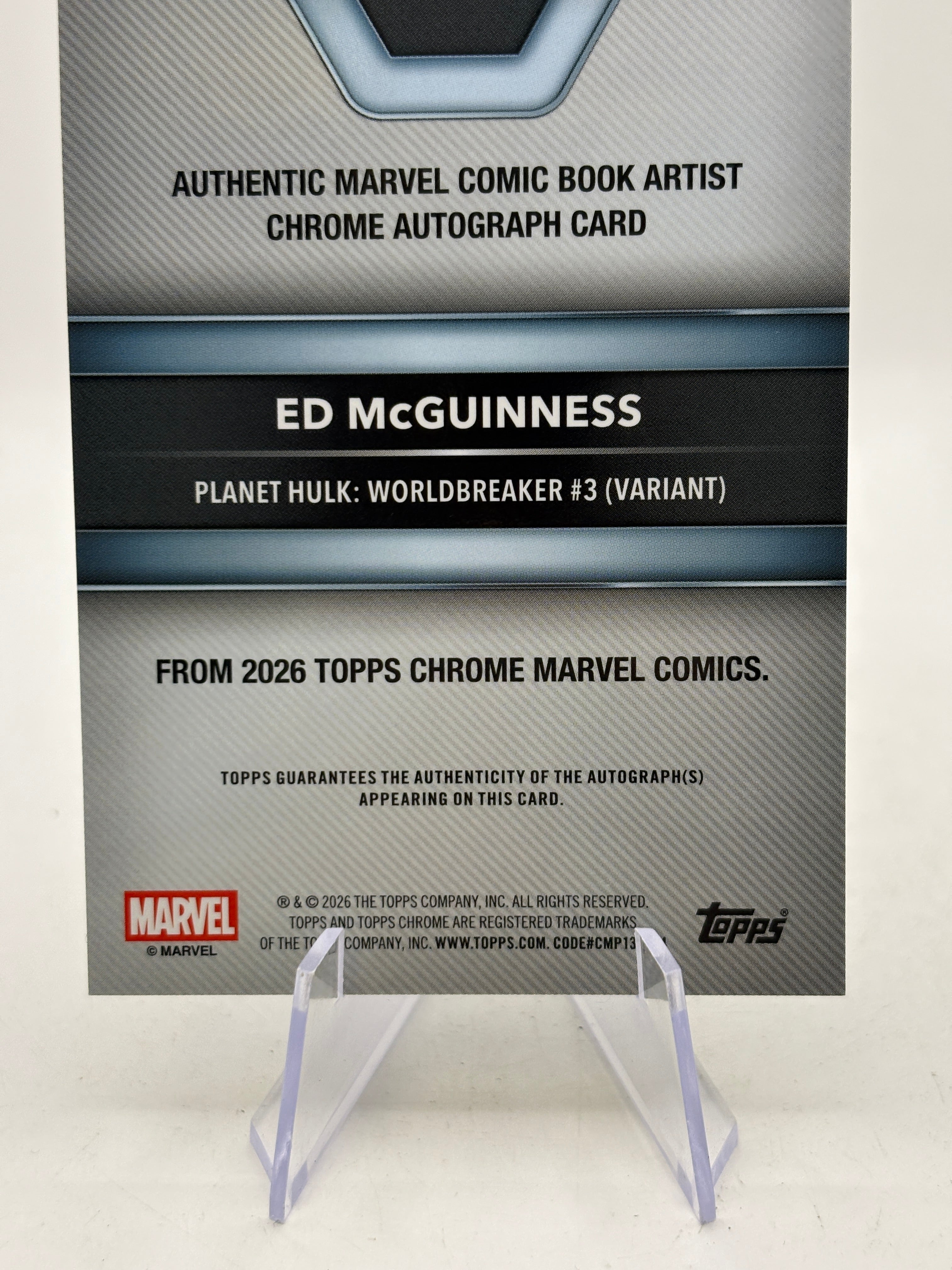 2026 Topps Chrome Marvel Comic Book Artist Auto Green /99 Ed McGuiness Hulk